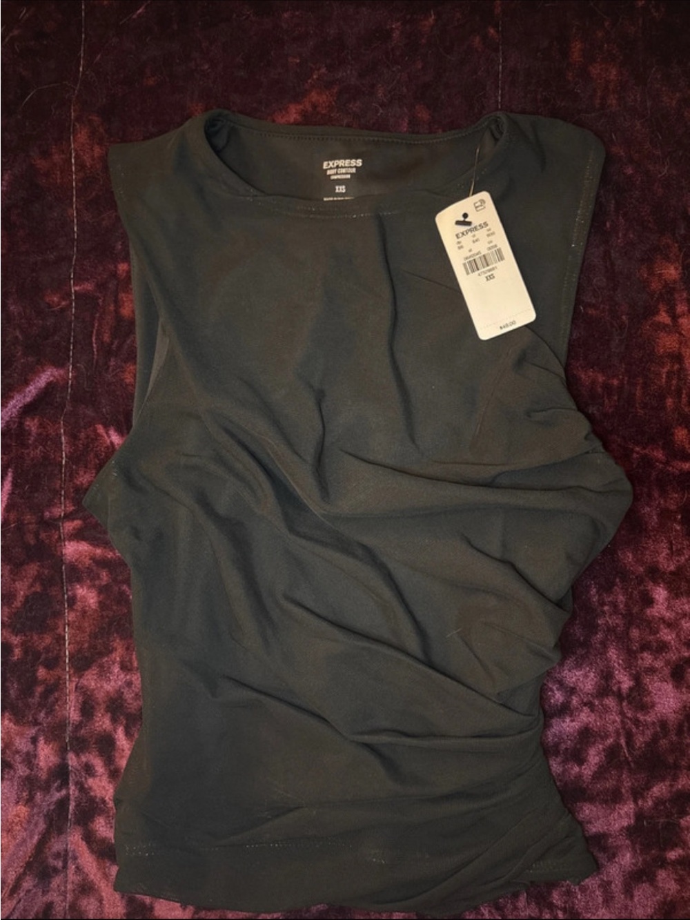 black xxs top with cinched sides